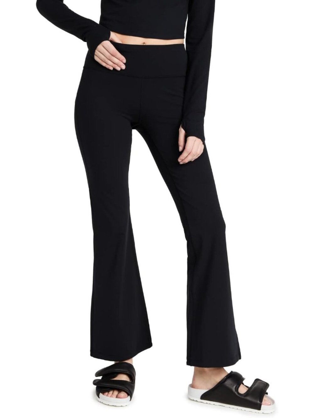 High-Waisted Kick Flare Workout Trousers for Women - Stretchy, Comfortable Fit